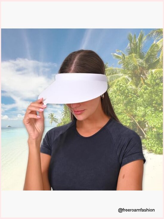 2 Pack Wide Brim Sun Visors Adjustable Clip on Summer Hats UV Protection main image 6